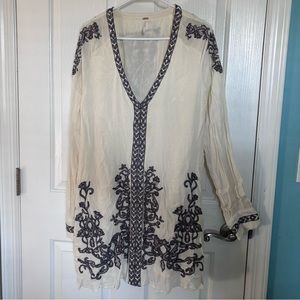 Free People Boho Embroidered Dress